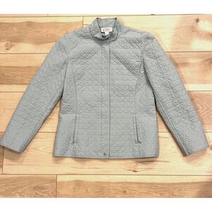 Talbots‎ Petites 2P Lightweight Zip Quilted Riding Jacket Sea Foam Green Pockets